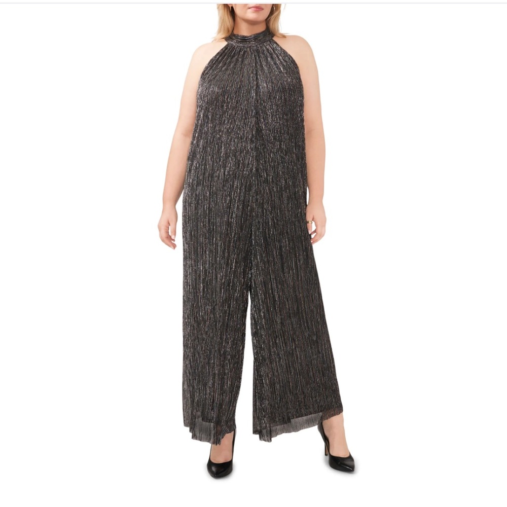 HALOGEN • High Neck Wide Leg Jumpsuit